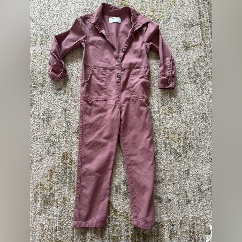 Old navy girls 5T boiler suit mauve